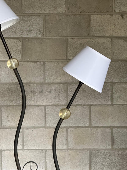 Frisman Vintage 1980s American Modernist Designer Postmodern Metal and Acrylic Floor Lamp