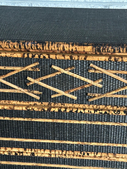 Frisman Vintage Vintage British Colonial Style Burnt Bamboo and Cane Dresser