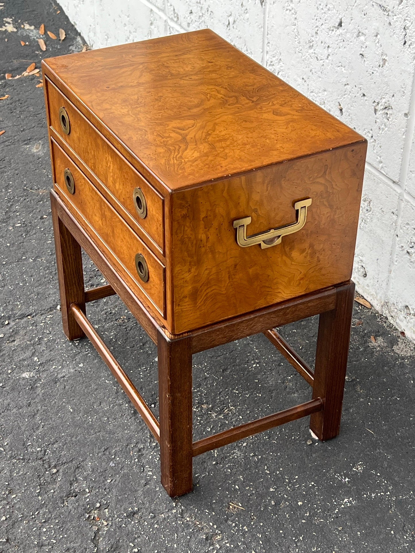 Frisman Vintage John Stuart Campaign Mini Chest ca' 1960's Burl