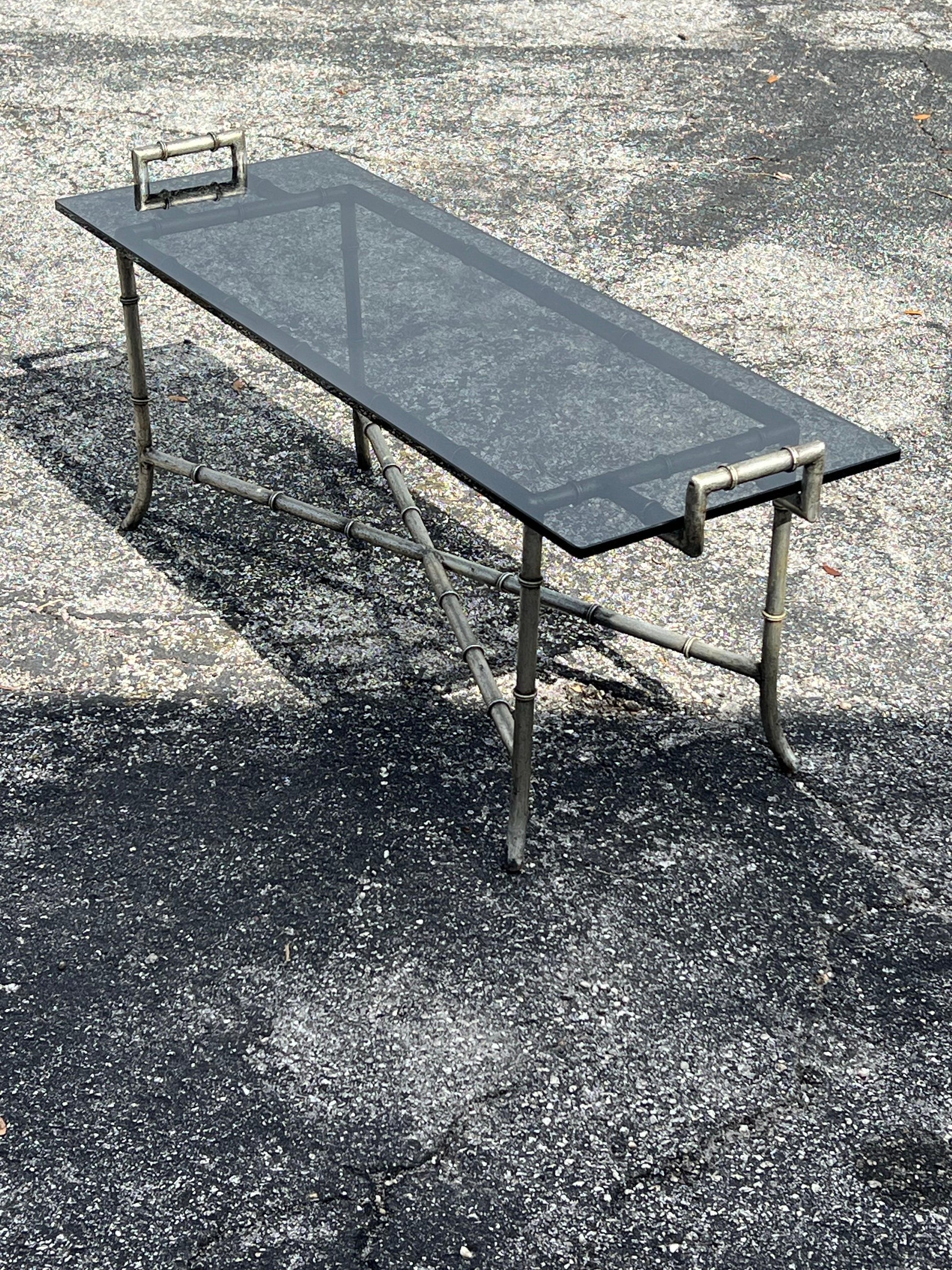 Frisman Vintage Faux Bamboo Bench Or Coffee Table ca' 1970's