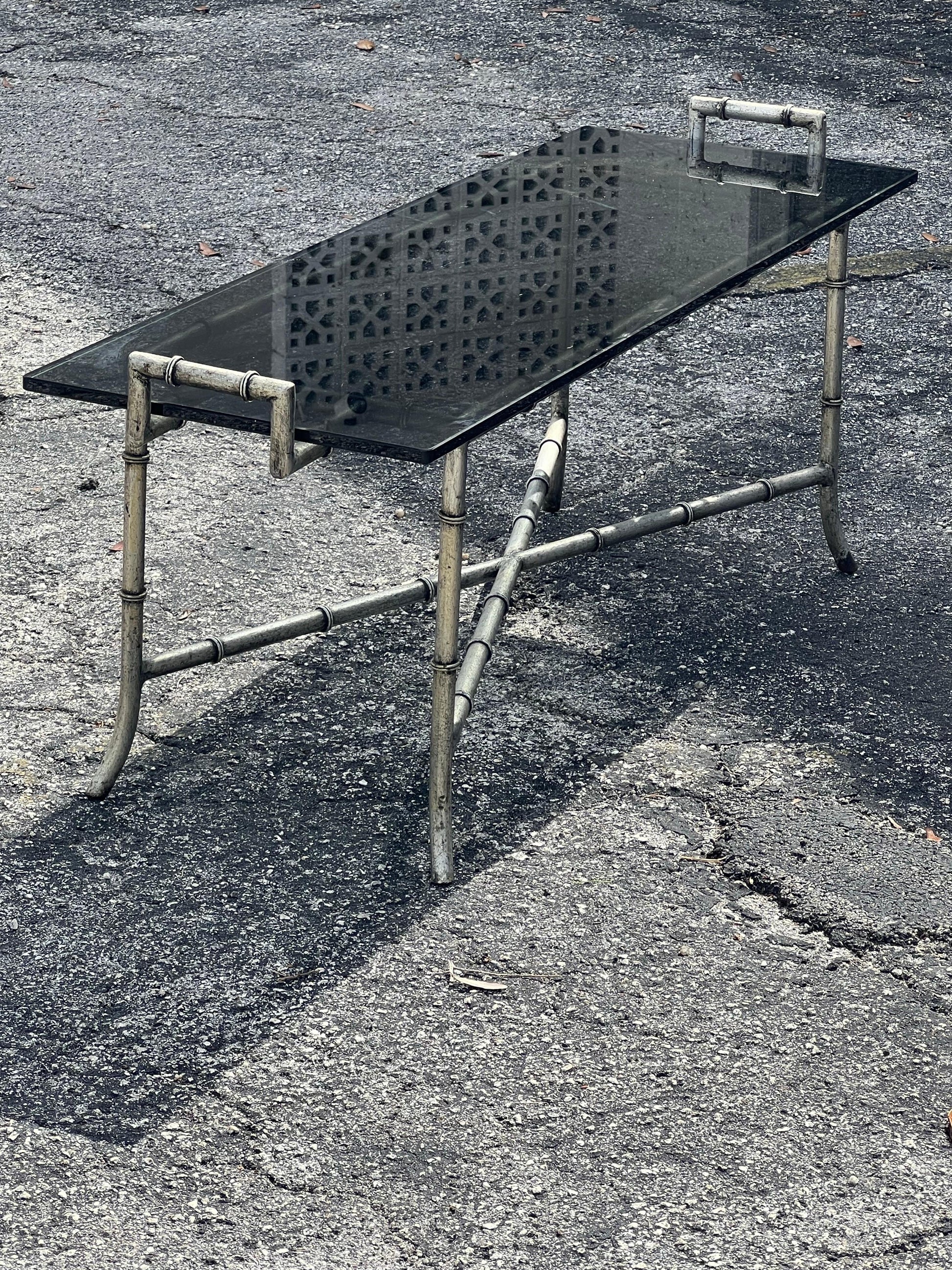 Frisman Vintage Faux Bamboo Bench Or Coffee Table ca' 1970's