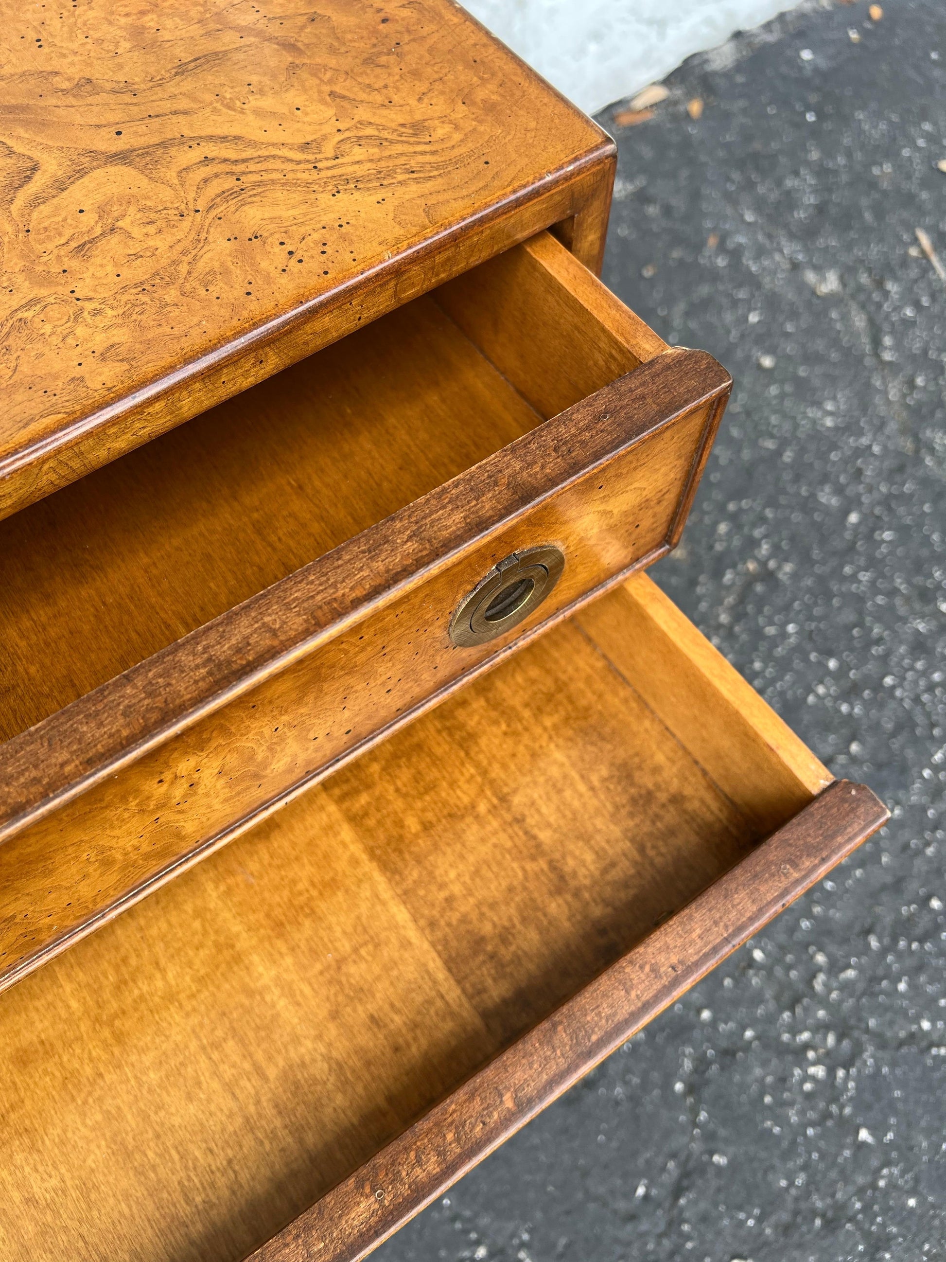 Frisman Vintage John Stuart Campaign Mini Chest ca' 1960's Burl