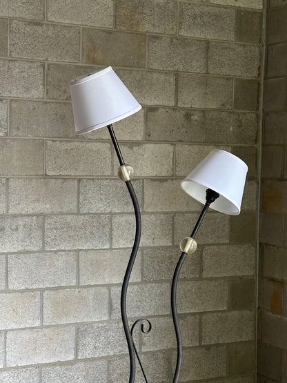 Frisman Vintage 1980s American Modernist Designer Postmodern Metal and Acrylic Floor Lamp