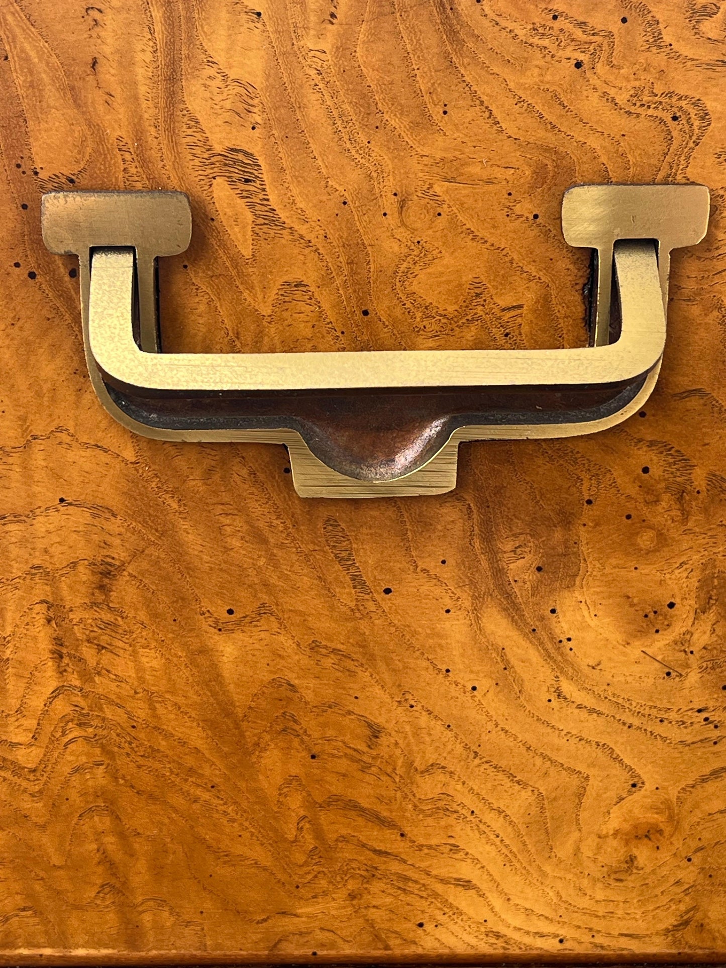 Frisman Vintage John Stuart Campaign Mini Chest ca' 1960's Burl