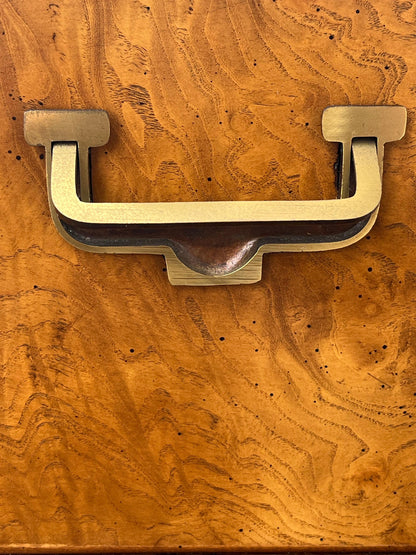 Frisman Vintage John Stuart Campaign Mini Chest ca' 1960's Burl