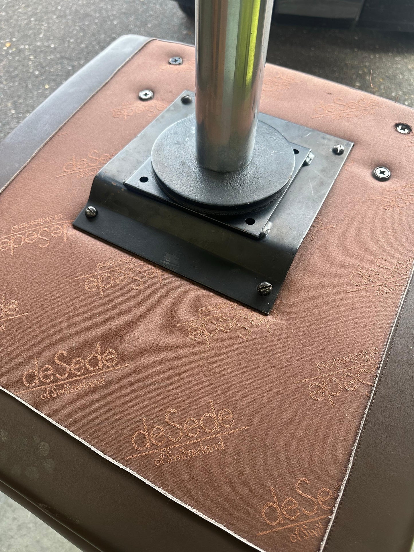 Frisman Vintage 1970s De Sede Leather and Metal Swivel Chairs- A Pair