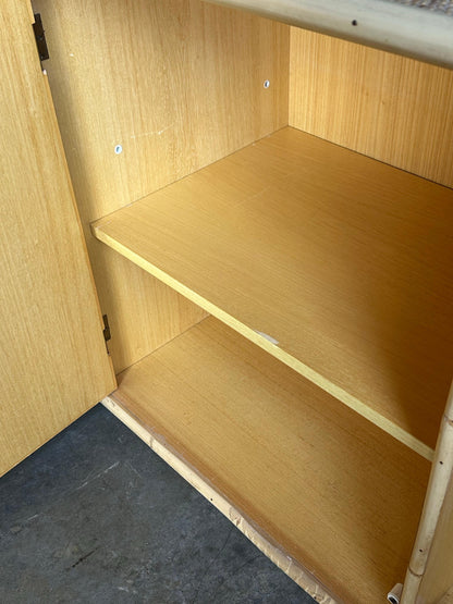 Frisman Vintage Two Door Sideboard Cabinet in Bamboo and Cane by Del Vera, Italy