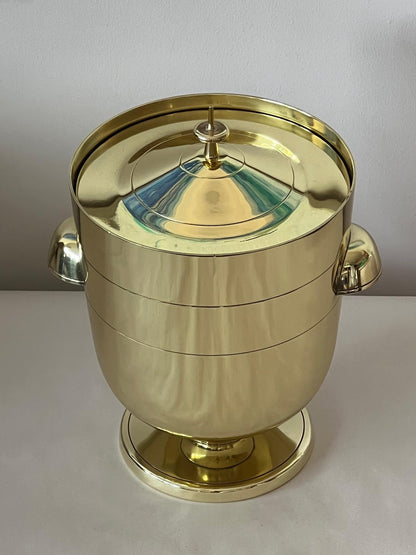 Frisman Vintage A Tommi Parzinger Polished Brass Ice Bucket Ca' 1950's