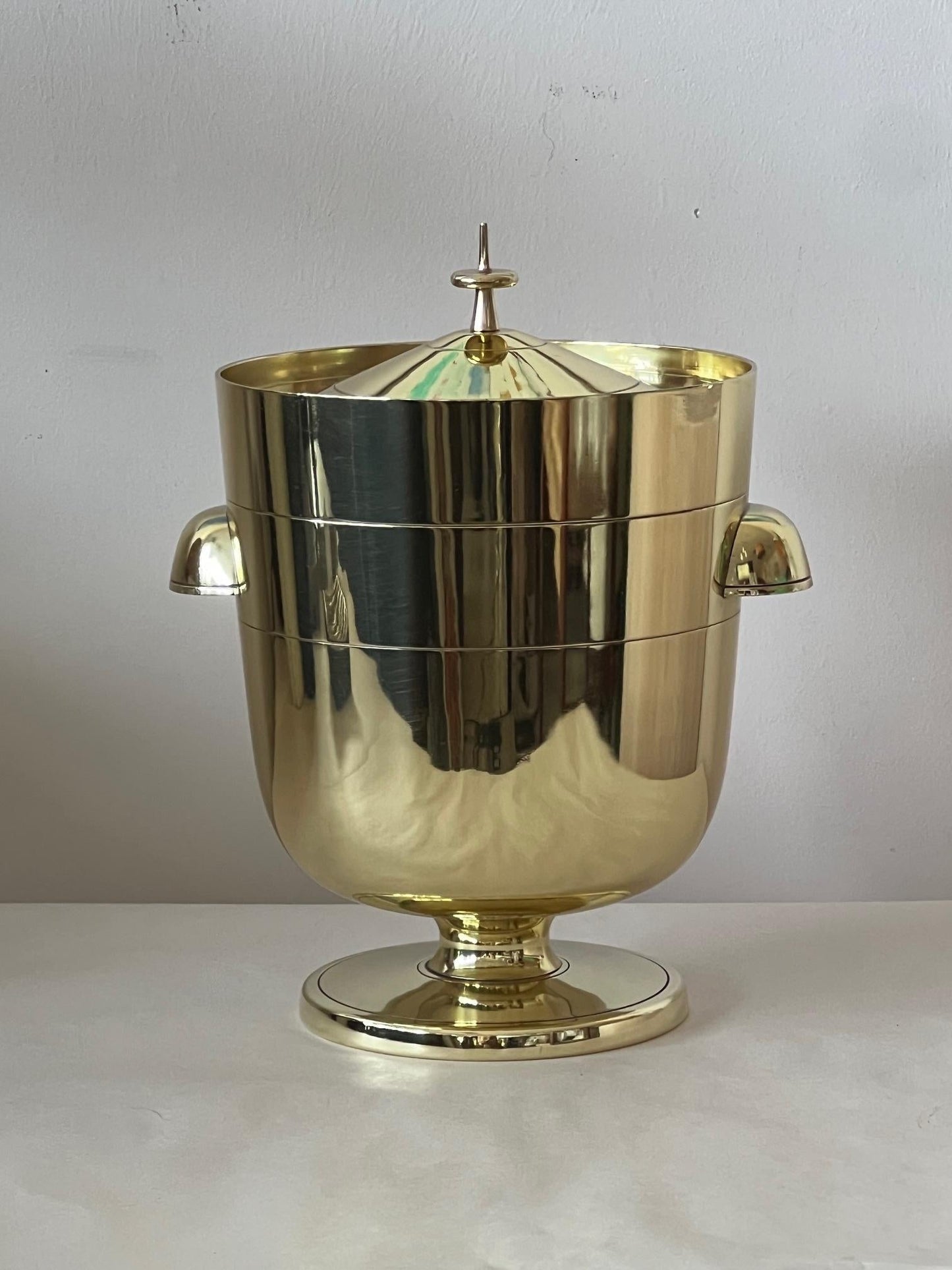 Frisman Vintage A Tommi Parzinger Polished Brass Ice Bucket Ca' 1950's