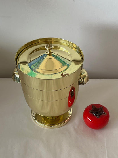 Frisman Vintage A Tommi Parzinger Polished Brass Ice Bucket Ca' 1950's