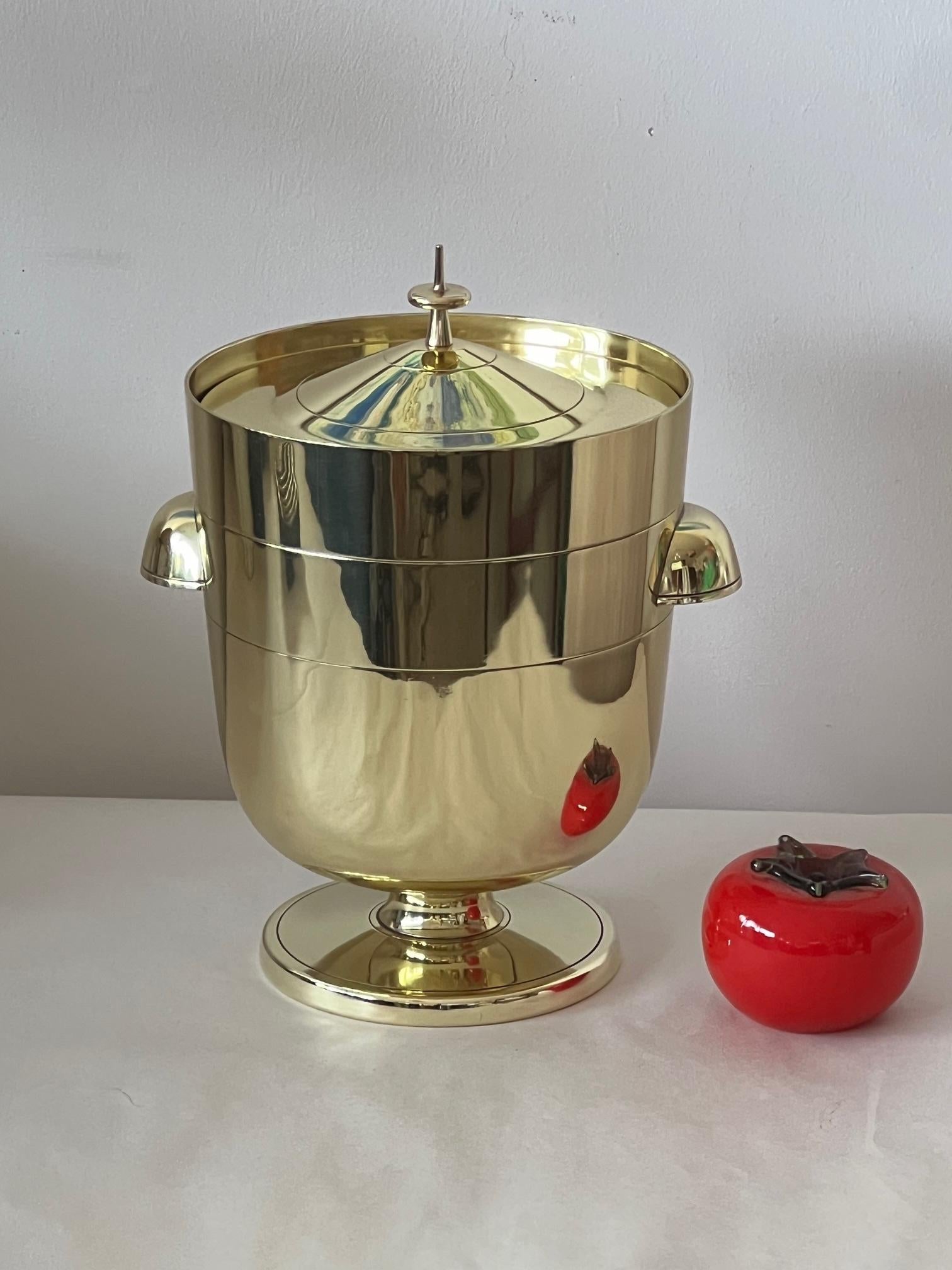 Frisman Vintage A Tommi Parzinger Polished Brass Ice Bucket Ca' 1950's