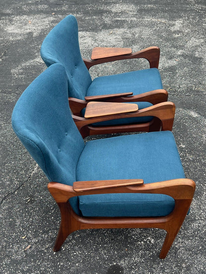 A Pair of Classic Adrian Pearsall Armchairs With Angled Arms Ca' 1960's