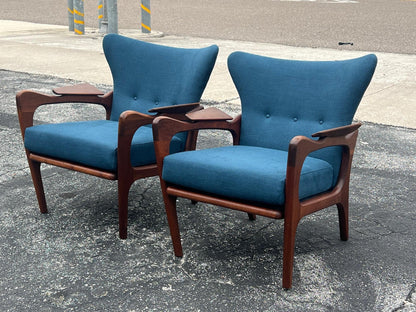 A Pair of Classic Adrian Pearsall Armchairs With Angled Arms Ca' 1960's