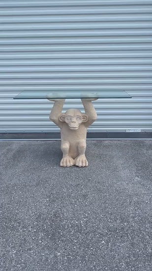 Frisman Vintage Cast Concrete Monkey Console Table Ca' 1970's
