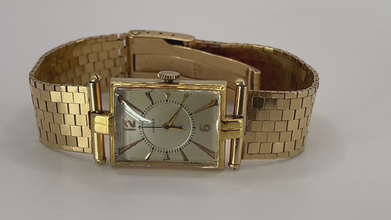 Frisman Vintage Cartier Tank ca' 1940's With Gold Bracelet