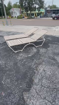 Frisman Vintage A Pair Of Aluminum Outdoor Chaises By Tropitone With Cushions