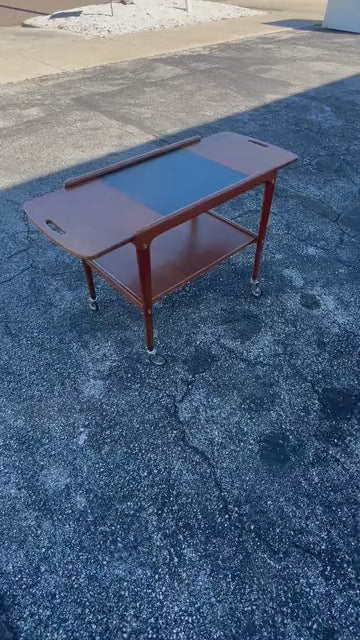 Frisman Vintage Classic Teak Mid Century Trolley / Bar Cart by Yngve Ekstrom Sweden Ca' 1960s