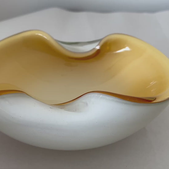 Frisman Vintage Unusual Murano Glass Bowl Ashtray Italy 1950's
