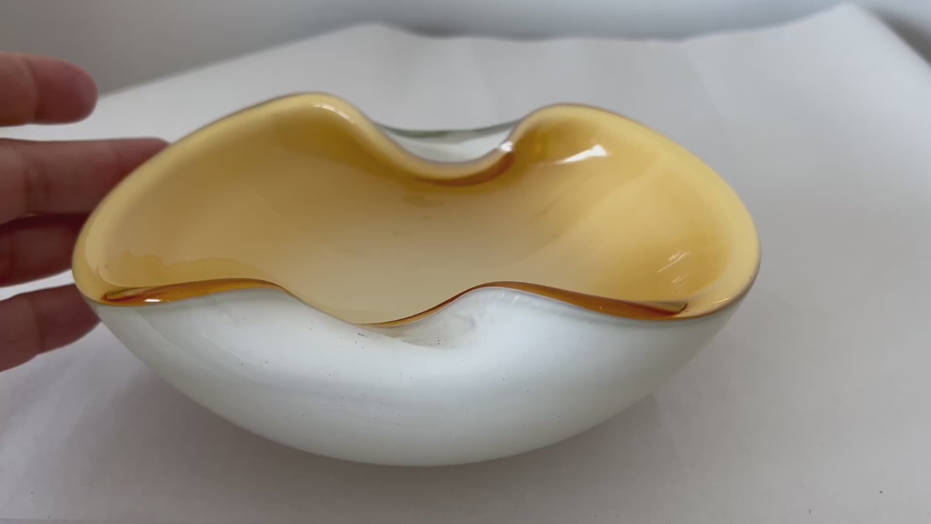 Frisman Vintage Unusual Murano Glass Bowl Ashtray Italy 1950's
