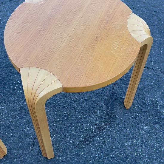 Frisman Vintage A Pair Of Vintage Alvar Aalto Fan Leg Stools ca' 1970'sq
