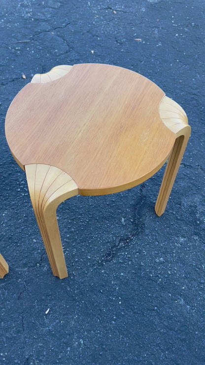 Frisman Vintage A Pair Of Vintage Alvar Aalto Fan Leg Stools ca' 1970'sq