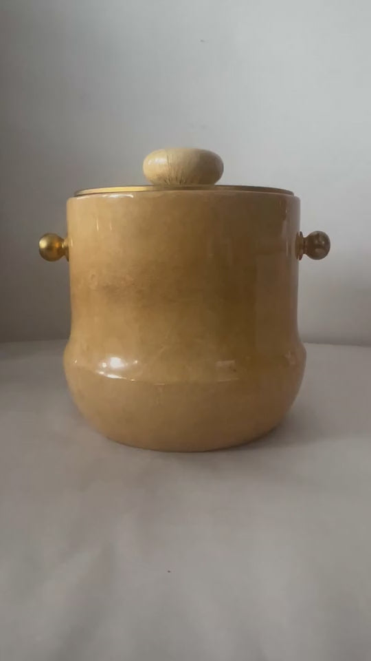 Frisman Vintage Aldo Tura Ice Bucket in Goatskin Ca' 1970's