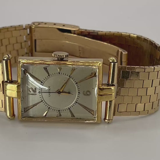 Frisman Vintage Cartier Tank Watch ca' 1940's With Gold Bracelet