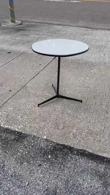 Frisman Vintage A Classic Paul McCobb Side Table Wrought Iron And Vitrolite ca' 1950's