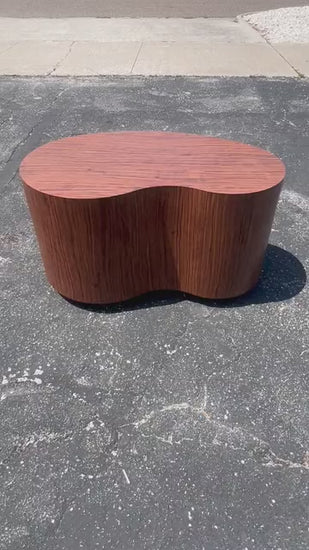 Frisman Vintage Unusual Biomorphic Coffee Table With Wood Grain Formica 1980's