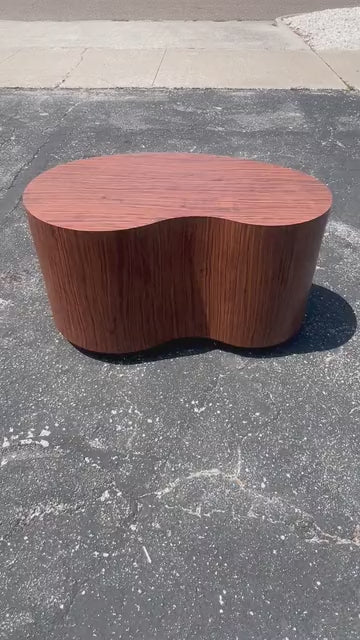 Frisman Vintage Unusual Biomorphic Coffee Table With Wood Grain Formica 1980's