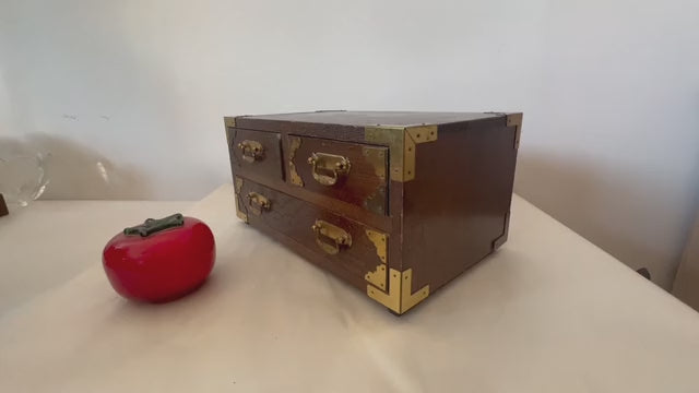 Frisman Vintage Japanese Campaign Style Miniature Chest Ca' 1960's