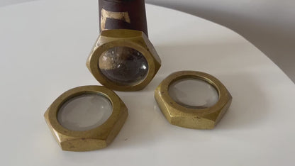 Frisman Vintage Vintage Carl Aubock Set of Three Magnifying Glass Paperweights ca' 1950's