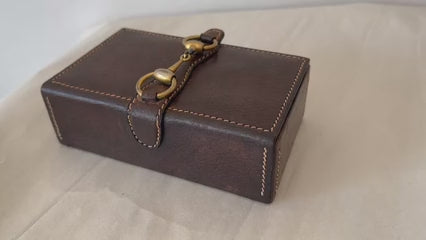 Frisman Vintage A Leather Jewelry Box By Gucci Horsebit ca' 1980's Italy
