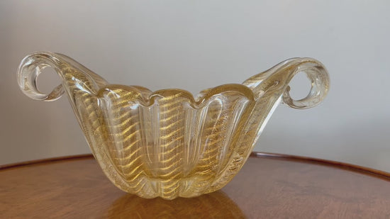 Frisman Vintage Barovier Flooted Bowl Murano 1950's