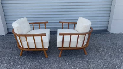 Frisman Vintage Unusual T.H.Robsjohn-Gibbings Armchairs Widdicomb ca' 1950's
