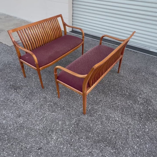 Frisman Vintage A Pair Of Custom Maple Benches By Paoli ca' 1980's