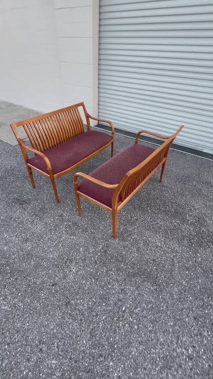 Frisman Vintage A Pair Of Custom Maple Benches By Paoli ca' 1980's