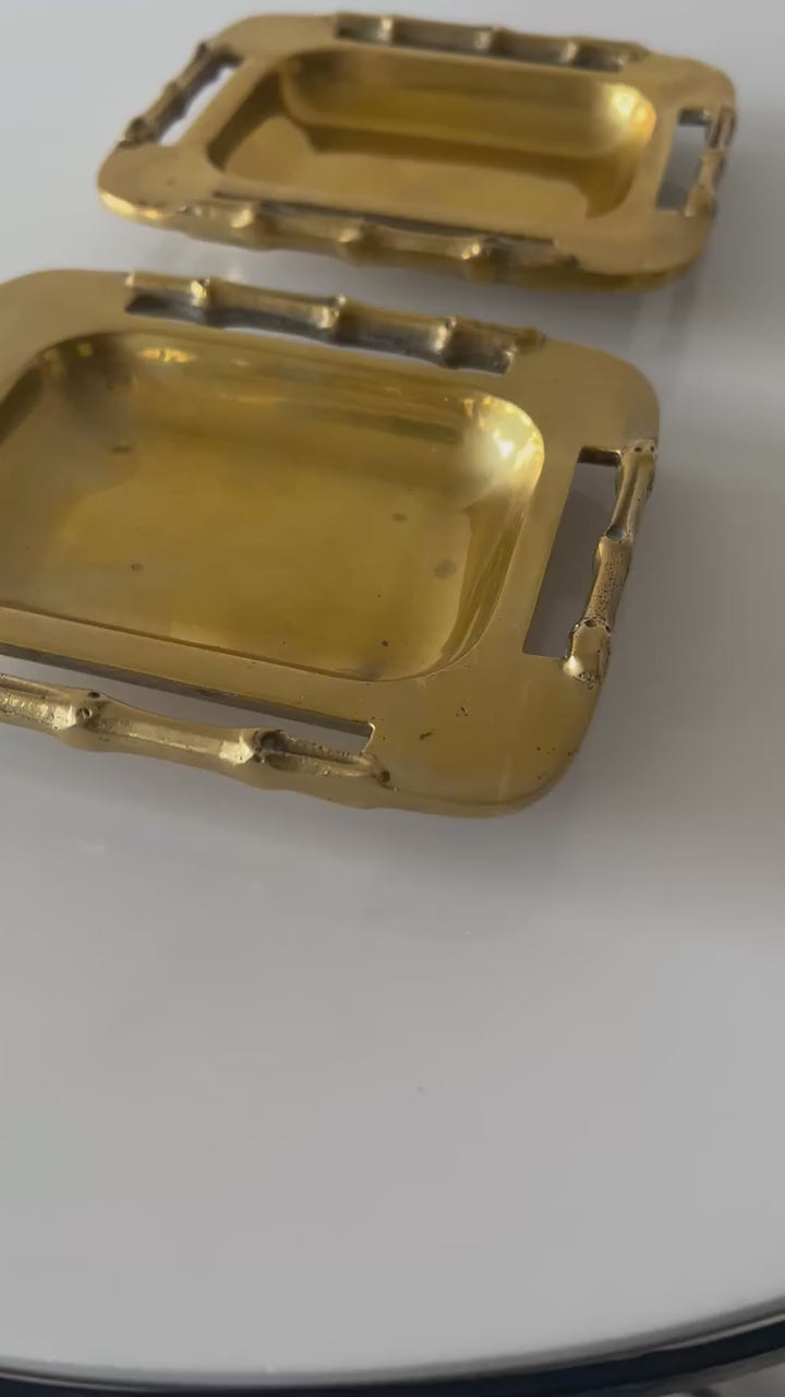 Frisman Vintage A Pair Of Unusual Brass Ashtrays Or Bonbonnieres ca' 1970's