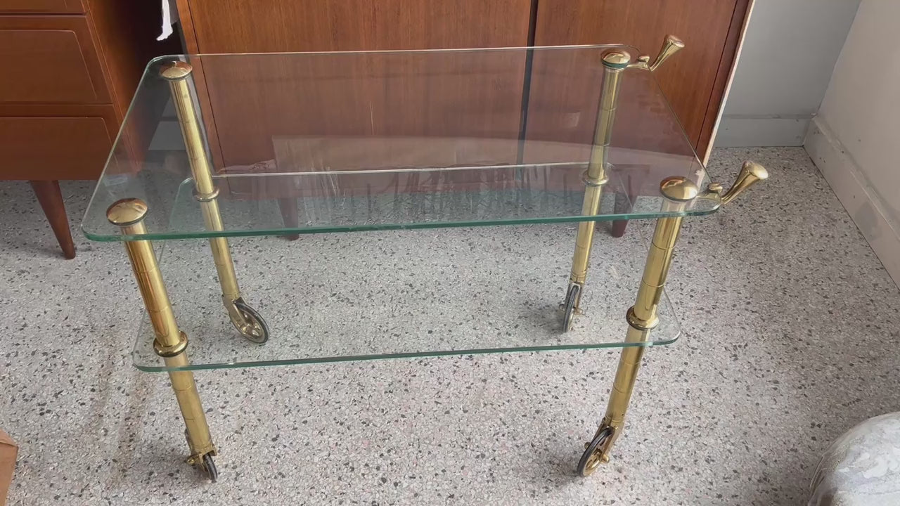 Frisman Vintage Brass Serving Cart by Osvaldo Borsani, circa 1938