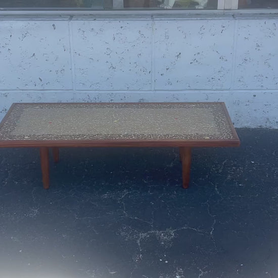 Frisman Vintage Unusual Coffee Table Ca' 1950's With A Mosaic Tile Top