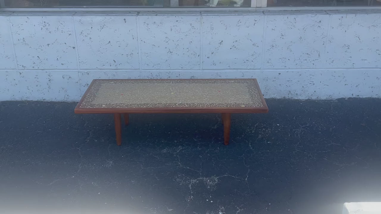 Frisman Vintage Unusual Coffee Table Ca' 1950's With A Mosaic Tile Top