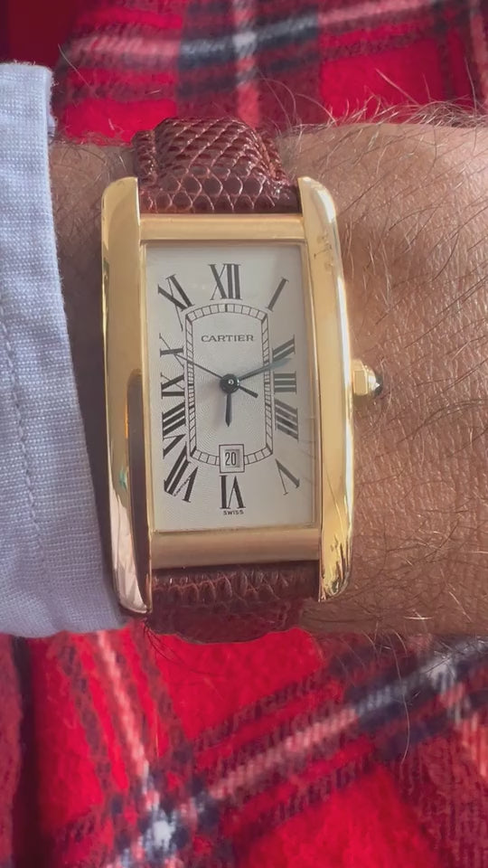 Frisman Vintage Cartier Tank Americaine Yellow Gold Automatic 1725
