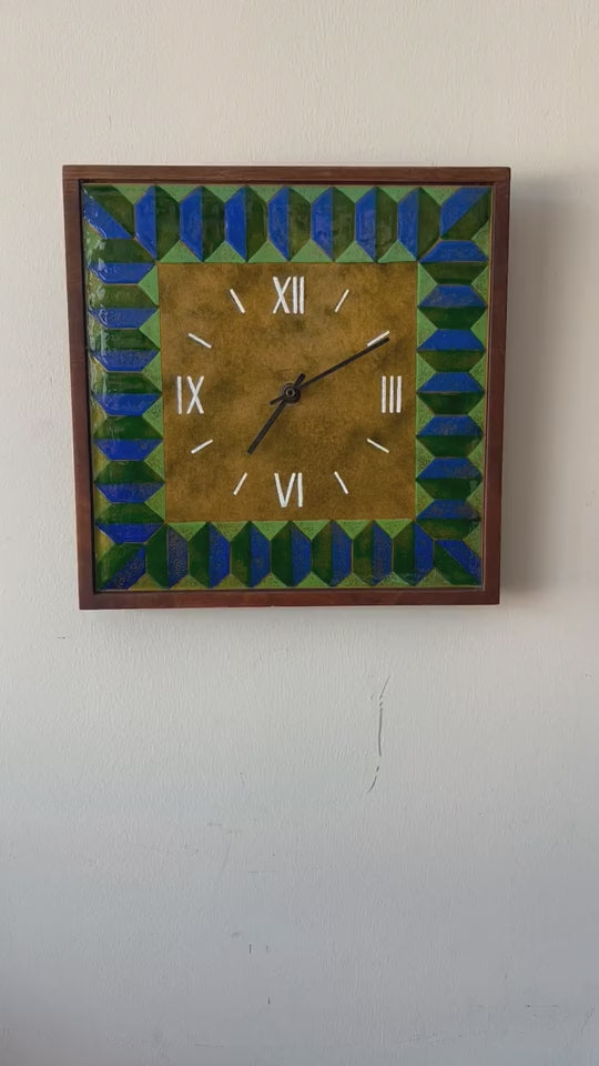 Frisman Vintage Unusual Enamel Wall Clock Ca' 1960's