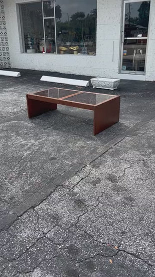 Frisman Vintage Danish Teak And Glass Coffee Table By Komfort Ca' 1960's