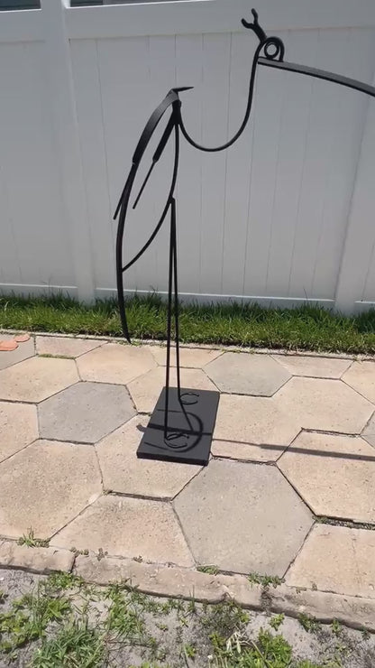 Frisman Vintage Bill Heise att Jere Modern Heron Crane Bird Steel Hand Wrought Outdoor Sculpture