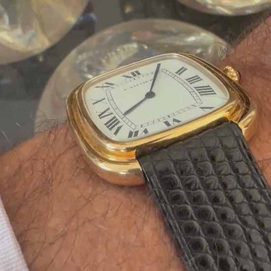 Frisman Vintage Cartier Gondole Jumbo Watch 18K Gold Full Set 1979