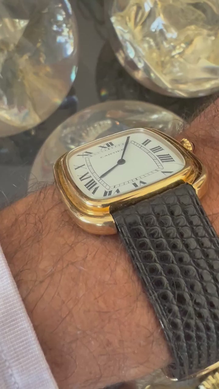 Frisman Vintage Cartier Gondole Jumbo Watch 18K Gold Full Set 1979