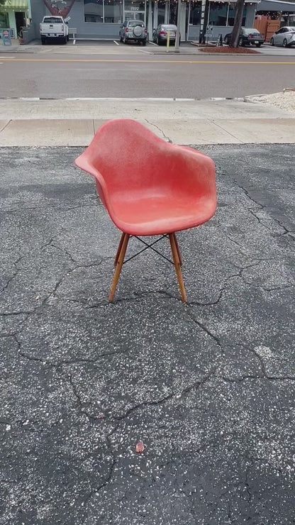 Frisman Vintage Vintage Charles Eames "PAW Chair" Swivel Fiber Glass Shell Dowel Leg 1950's
