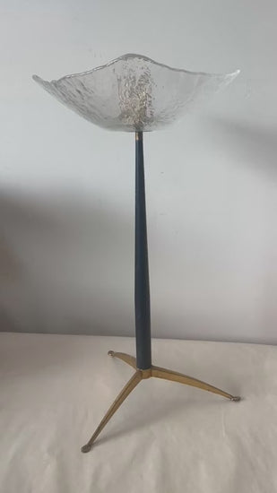 Frisman Vintage Unusual Italian Gueridon with Moulded Glass Top