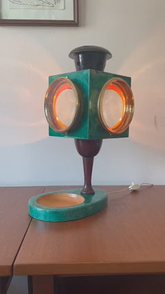 frisman vintage Aldo Tura Goatskin Lantern Lamp